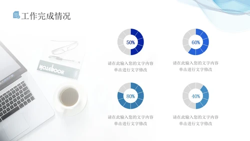 蓝色流体线条简约商务办公室年终总结PPT模板