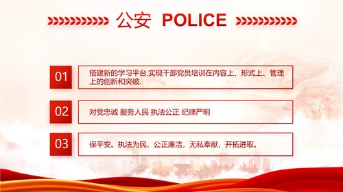 红色大气公安民警述职报告动态PPT模板