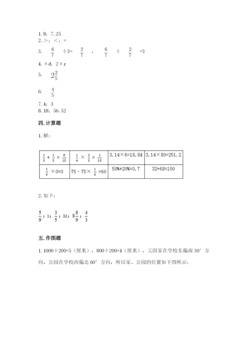 人教版六年级上册数学期末测试卷含答案（完整版）.docx