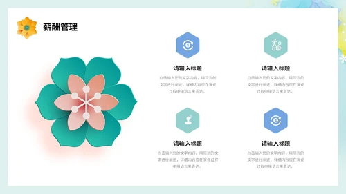 小清新剪纸花卉人力资源工作总结工作汇报PPT人力资源工作汇报