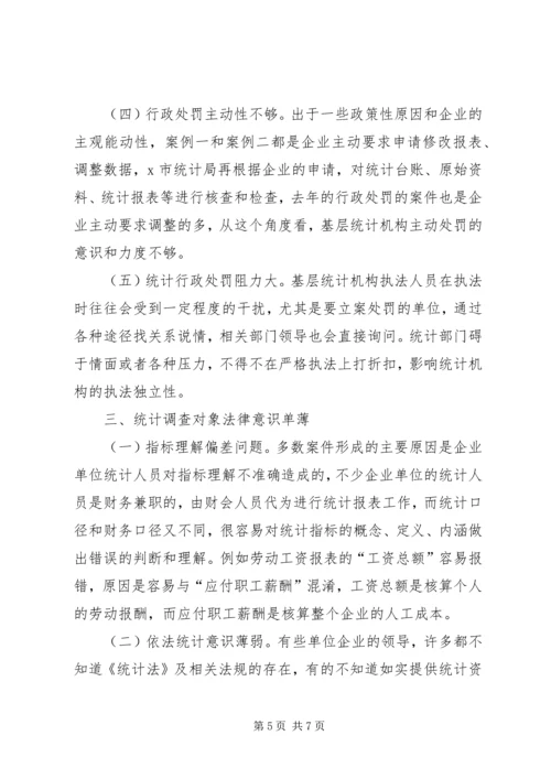 关于基层统计机构执法工作的几点思考.docx