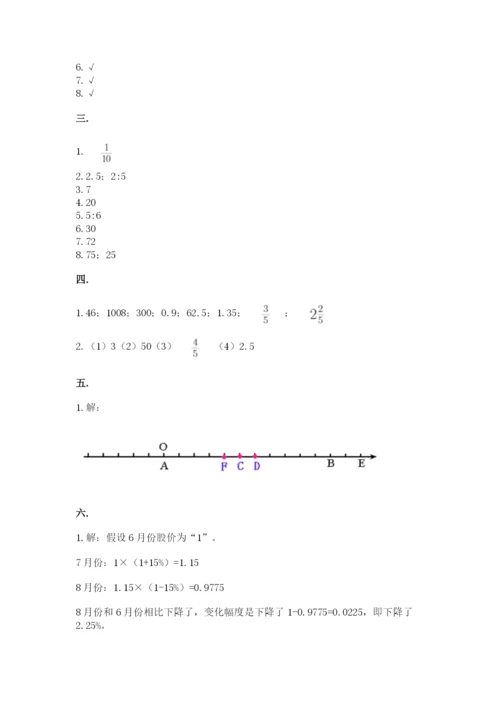 实用小学数学青岛版六年级下册期末测试卷附答案【研优卷】.docx