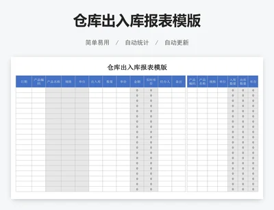 仓库出入库报表模版