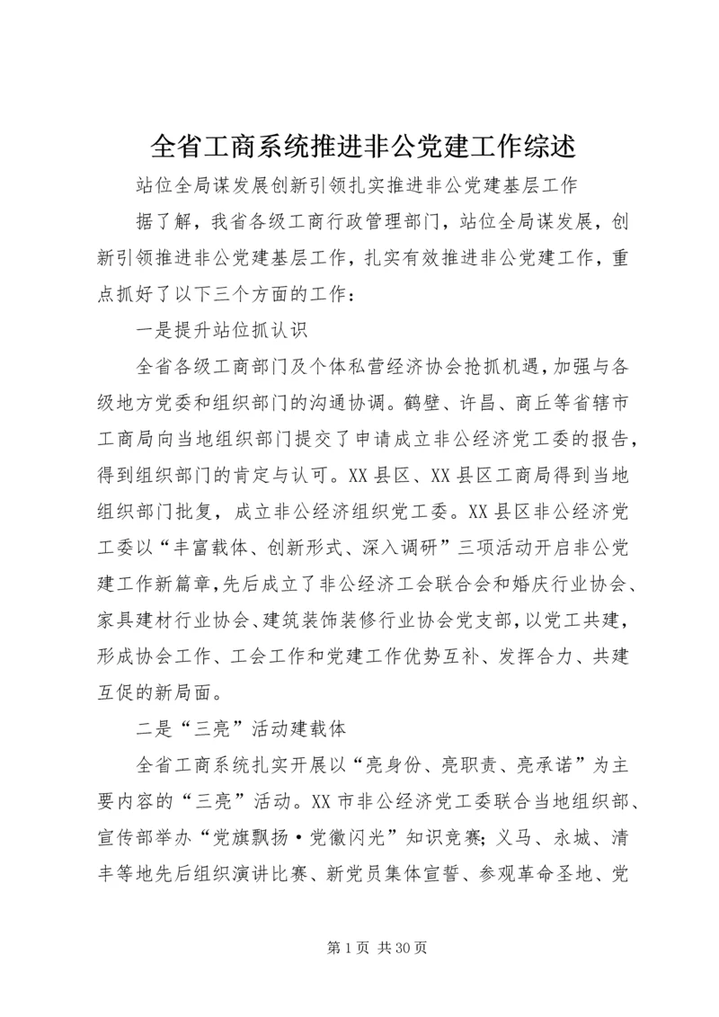 全省工商系统推进非公党建工作综述.docx