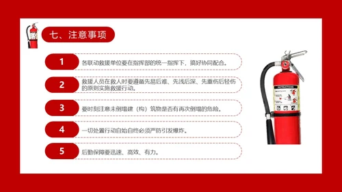 红色主题建筑倒塌救援处置与救援