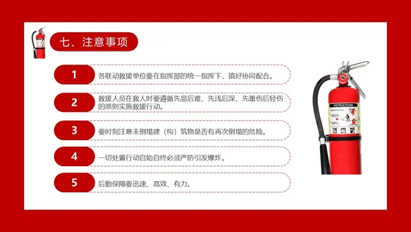 红色主题建筑倒塌救援处置与救援