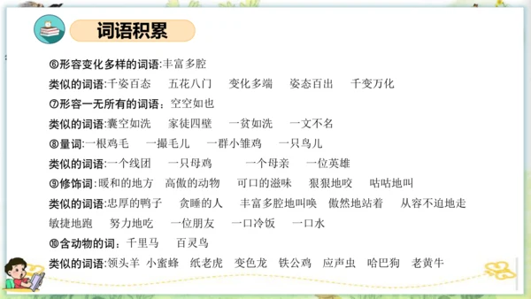 统编版四年级语文下册单元复习第四单元（复习课件）