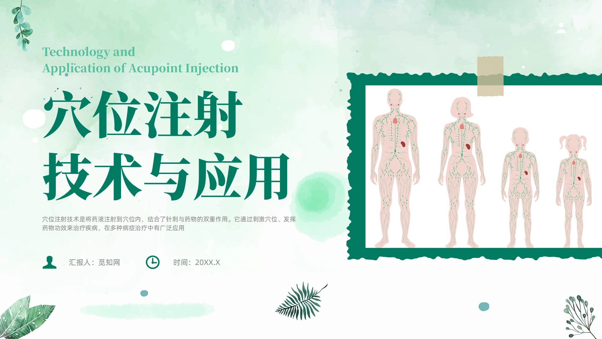 绿色小清新风穴位注射技术与应用培训课件