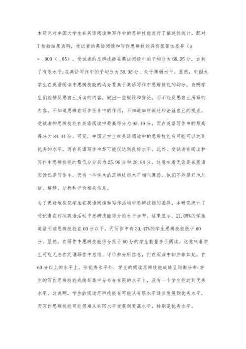 中国大学生读写活动中思辨能力相关性研究.docx