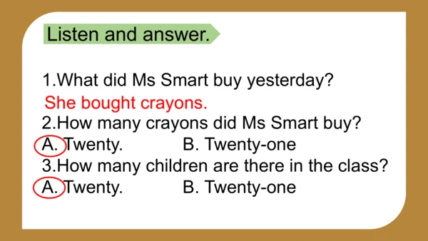 Module 5 Unit 1  There are only nineteen crayons.课