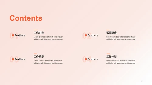 橙色简约扁平品牌工作总结PPT