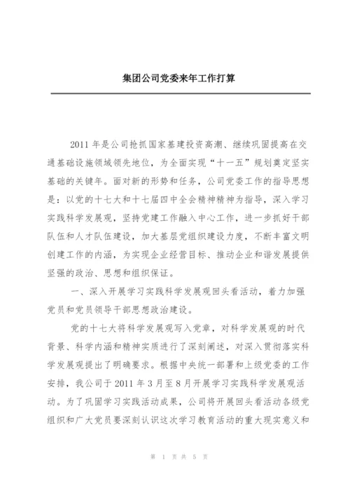 集团公司党委来年工作打算.docx