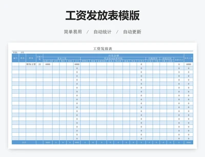 工资发放表模版