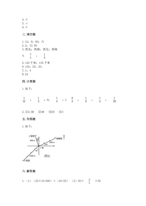 小学六年级上册数学期末测试卷及完整答案（全优）.docx