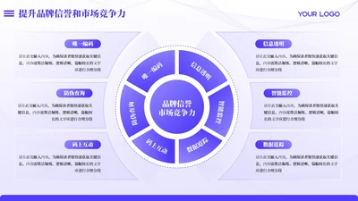 紫色商务风6项循环PPT单页