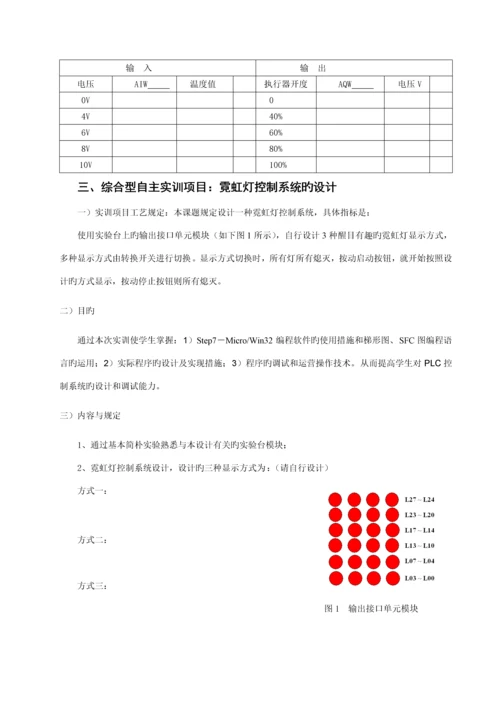 PLC控制重点技术实训基础报告霓虹灯闪烁设计.docx