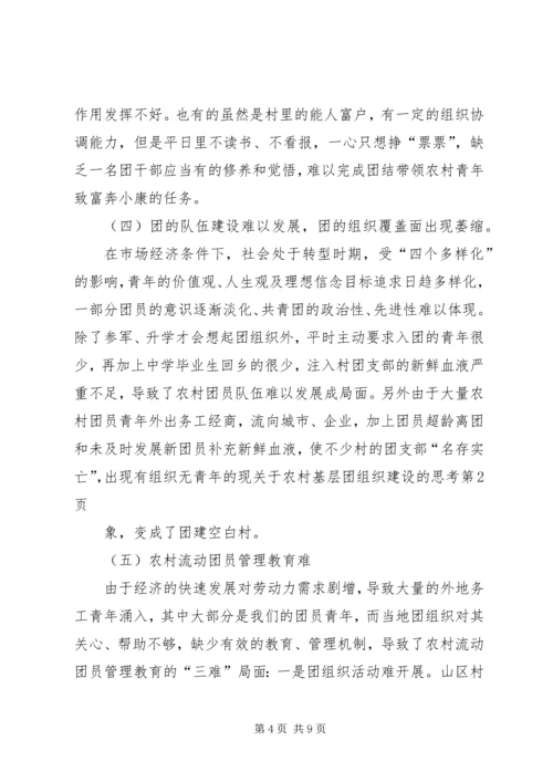 关于农村基层团组织建设的思考 (9).docx