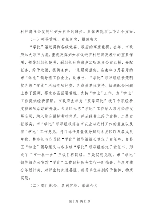 在ＸＸ市农村妇女“双学双比”活动工作会上的报告.docx