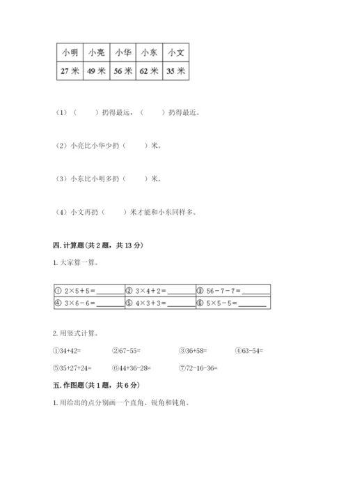 小学数学试卷二年级上册期中测试卷完整版.docx