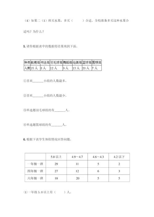 人教版二年级下册数学第一单元-数据收集整理-测试卷含答案【完整版】.docx
