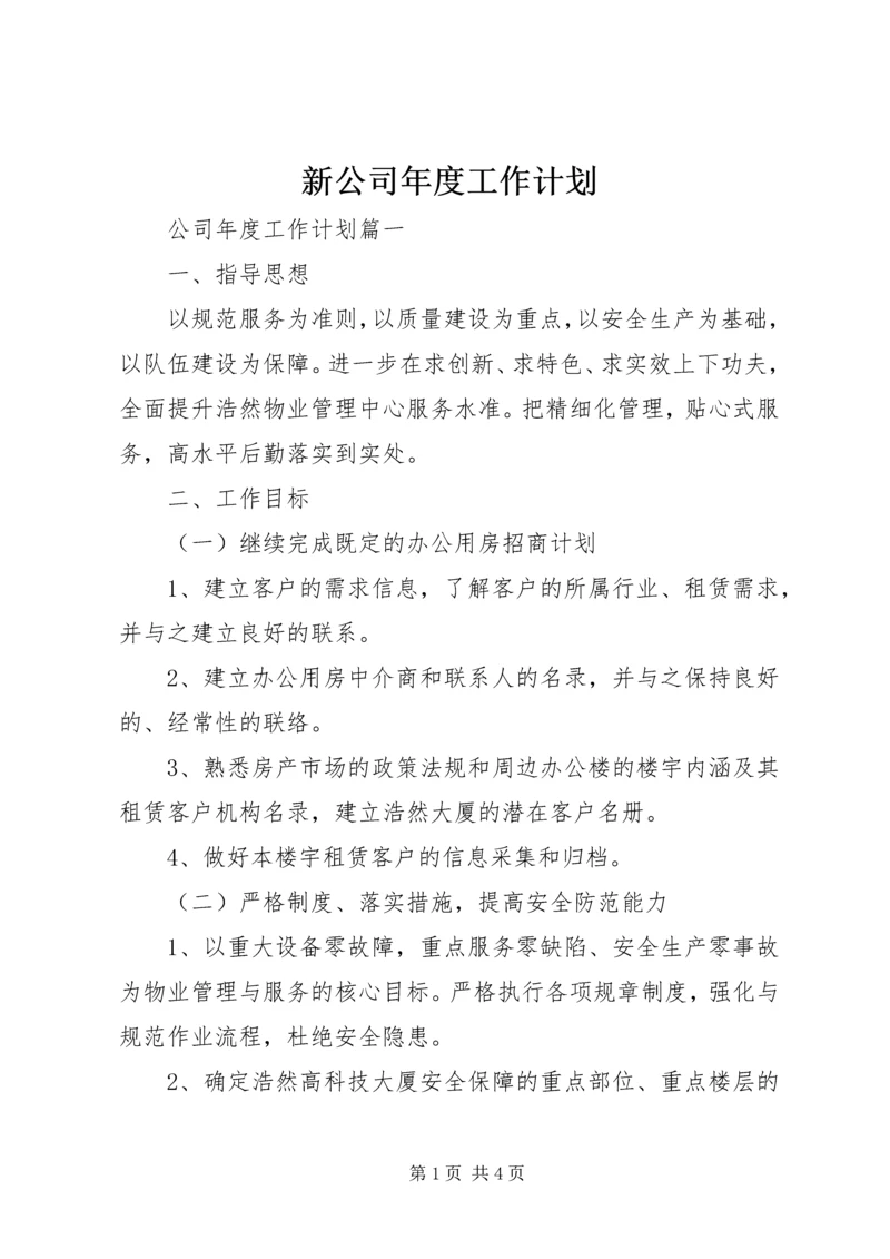 新公司年度工作计划.docx