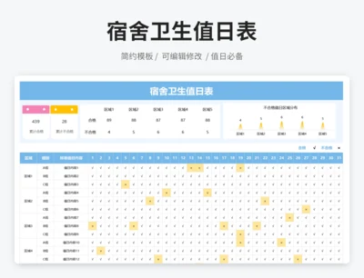 宿舍卫生值日表