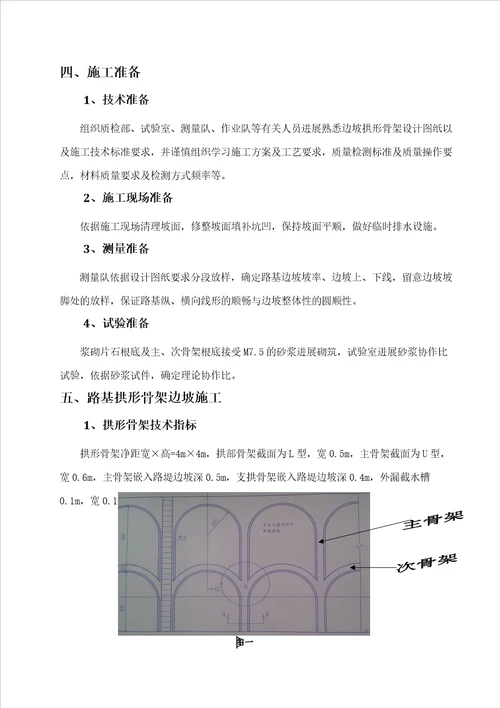 拱形骨架护坡技术交底