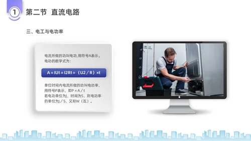 彩色水彩微粒体电工培训企业培训PPT课件