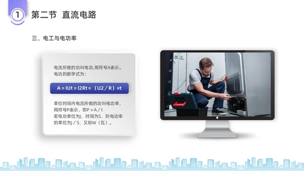 彩色水彩微粒体电工培训企业培训PPT课件