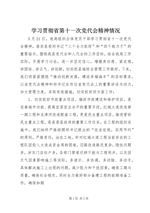 学习贯彻省第十一次党代会精神情况.docx