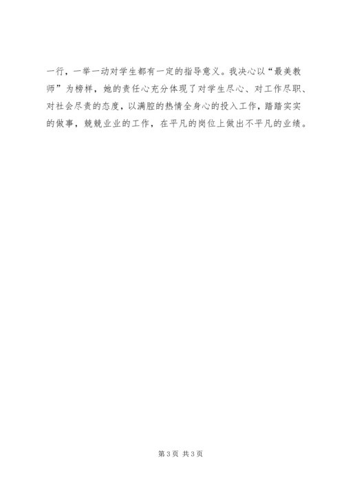 学习最美女教师事迹心得体会.docx