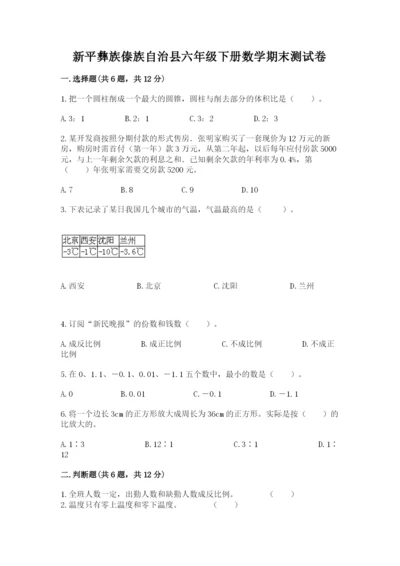 新平彝族傣族自治县六年级下册数学期末测试卷完整.docx