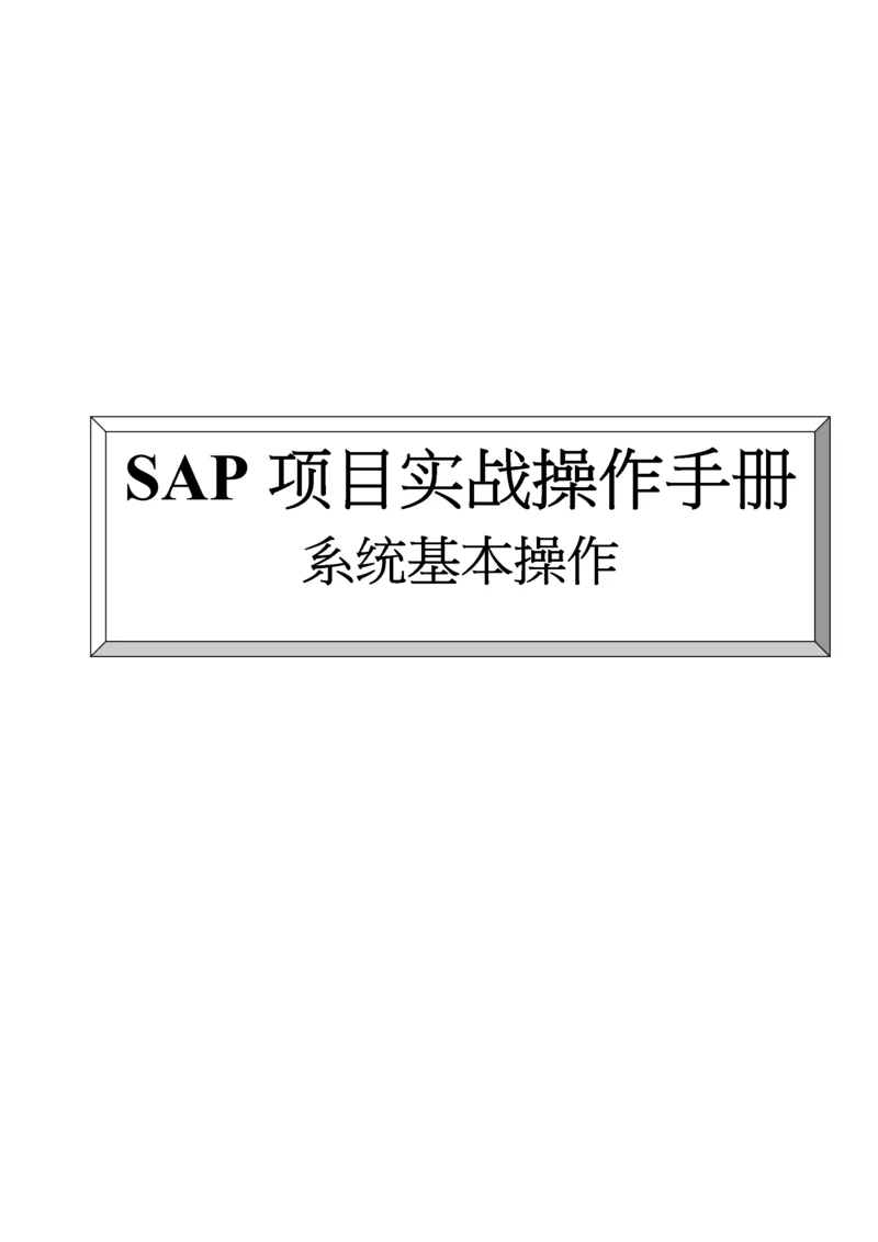 SAP项目实战操作手册——系统基本操作.docx