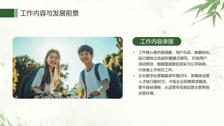 汉语言文学专业大学生求职综合能力展示职业生涯规划通用PPT模版