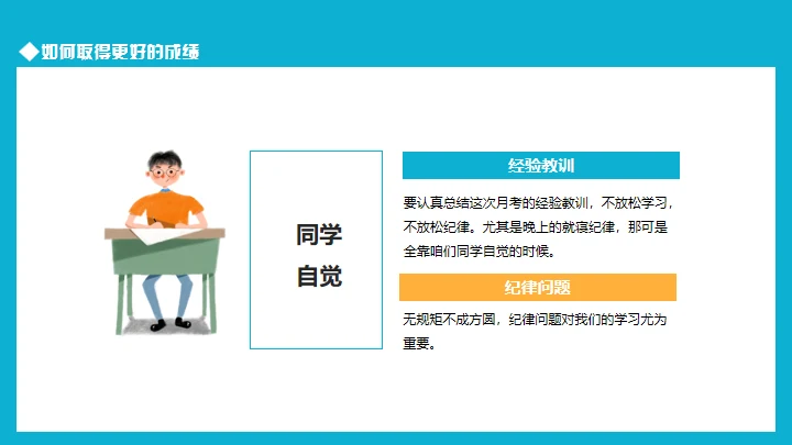 努力学习迎接期末考试学生家长会通用PPT模板