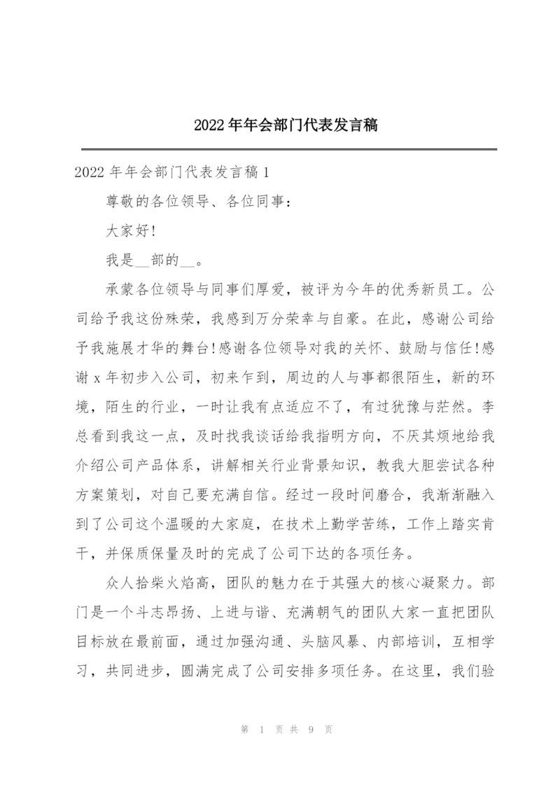 2022年年会部门代表发言稿.docx