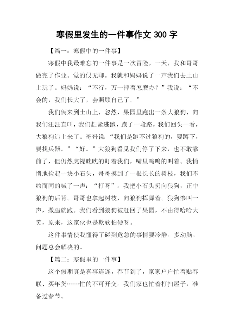 寒假里发生的一件事作文300字.docx
