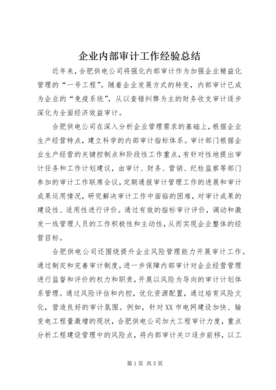 企业内部审计工作经验总结精编.docx