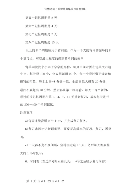 艾宾浩斯记忆曲线+背单词计划表.docx