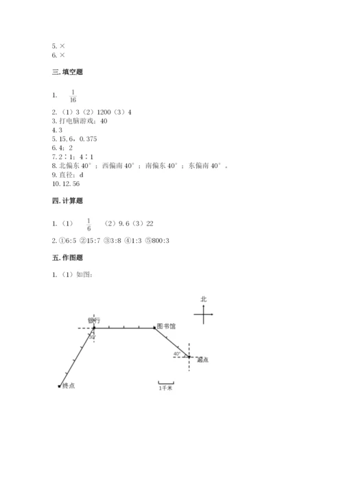 2022人教版六年级上册数学期末测试卷【实用】.docx