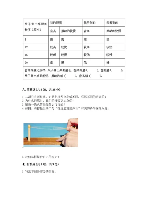 教科版四年级上册科学期末测试卷（培优b卷）
