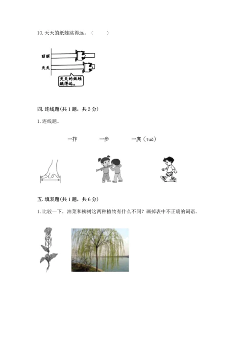 教科版小学一年级上册科学期末测试卷附完整答案（历年真题）.docx