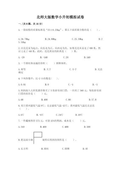 北师大版数学小升初模拟试卷（培优a卷）.docx