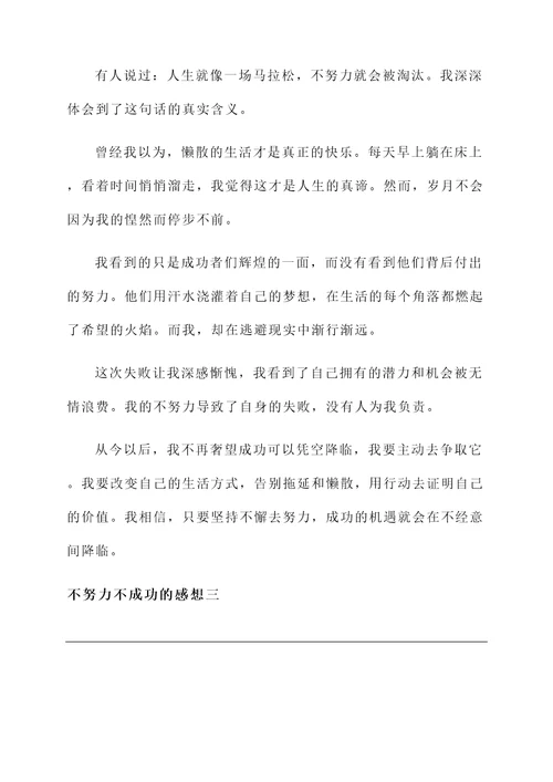 不努力不成功的感想