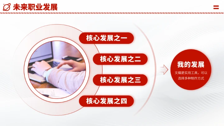 红色职业生涯工作规划PPT模板