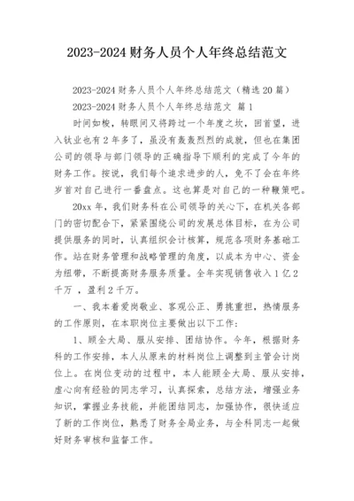 2023-2024财务人员个人年终总结范文.docx