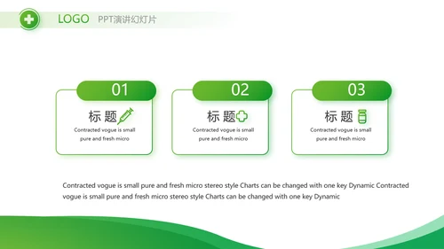 绿色简约医疗医药公司简介总结PPT