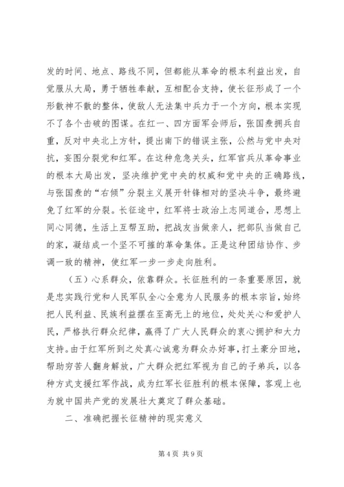 长征精神党课交流稿.docx