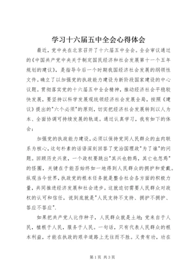 学习十六届五中全会心得体会.docx