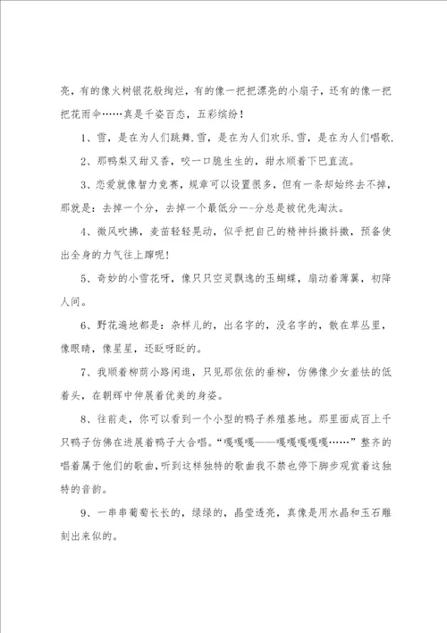 给小学三年级的比喻句集锦